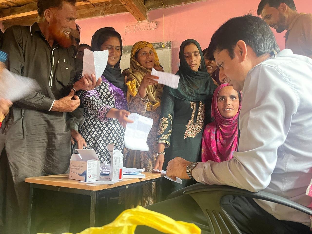 Happy patients at the Warwan medical camp