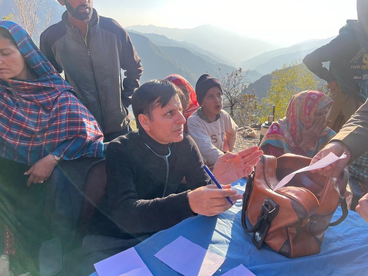 Dr. Ishfaq Chowdhary at a mountain medical camp